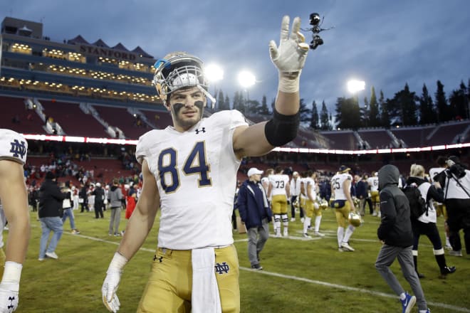 Former Notre Dame tight end and Chicago Bears draft choice Cole Kmet