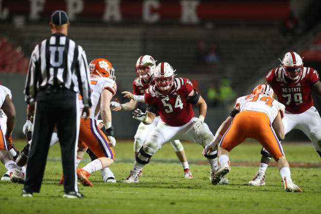 Despite redshirting last season as a freshman, No. 54 Dylan McMahon made his first start on the O-Line vs Clemson in 2019.