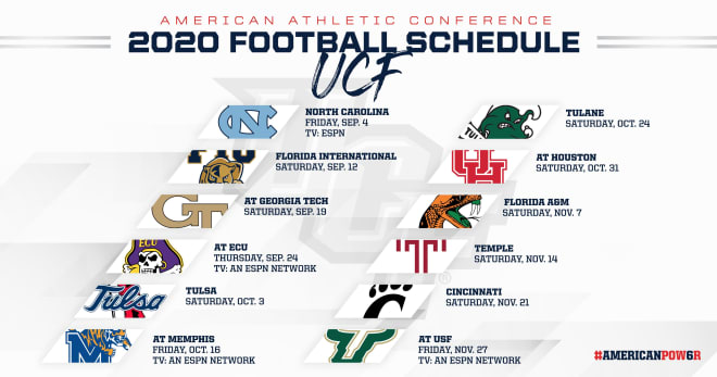 UCFSports - 2020 UCF Football Schedule Announced - Full Breakdown