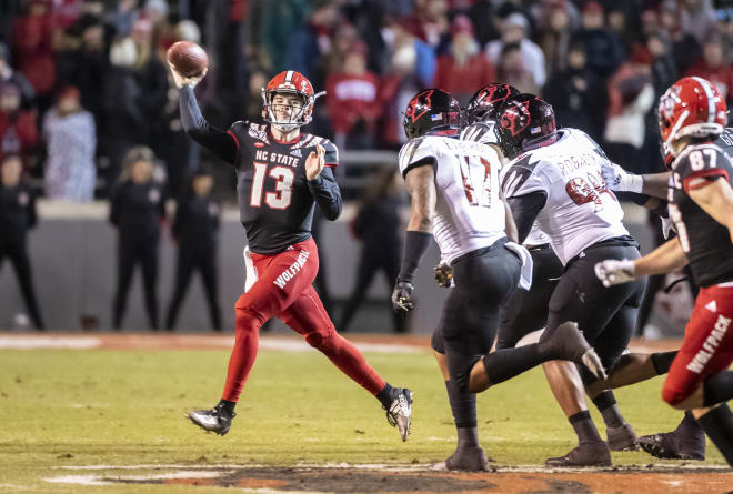 NC State Wolfpack football quarterback Devin Leary