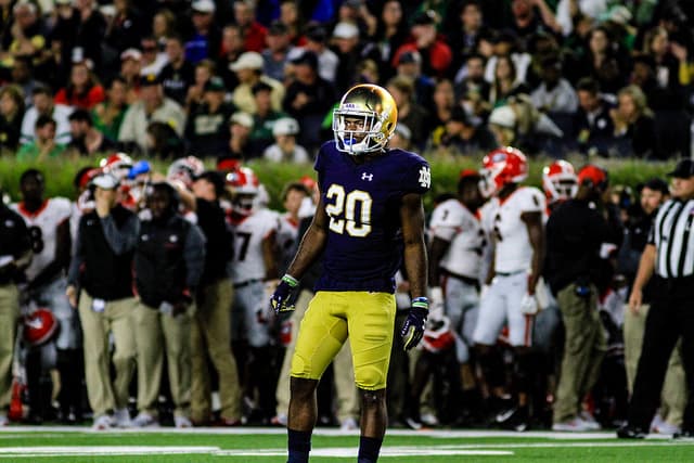 Notre Dame sixth-year senior cornerback Shaun Crawford