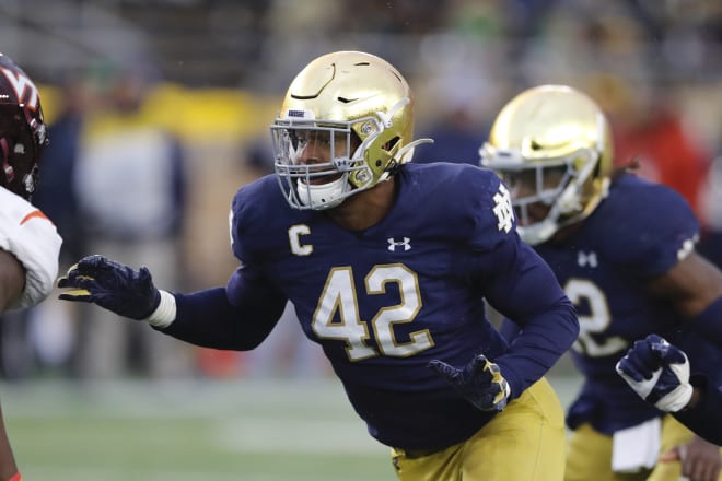 Former Notre Dame defensive end and Detroit Lions draft choice Julian Okwara