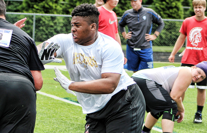 Ekiyor got a chance to show why he picked up a Michigan offer so early in Indianapolis.