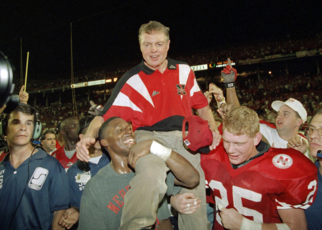 After 22 seasons as head coach at Nebraska, Tom Osborne finally got his first national championship with a 24-17 win over Miami in the Orange Bowl.