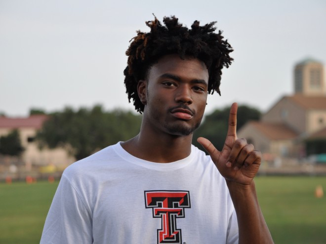 George Ranch (TX) DB and new Texas Tech commitment Adam Beck from yesterday's camp.