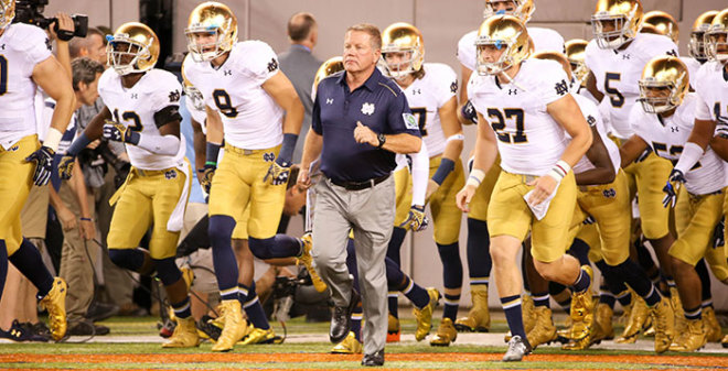 Head coach Brian Kelly heads into the summer months with, by our count, 84 scholarship players.