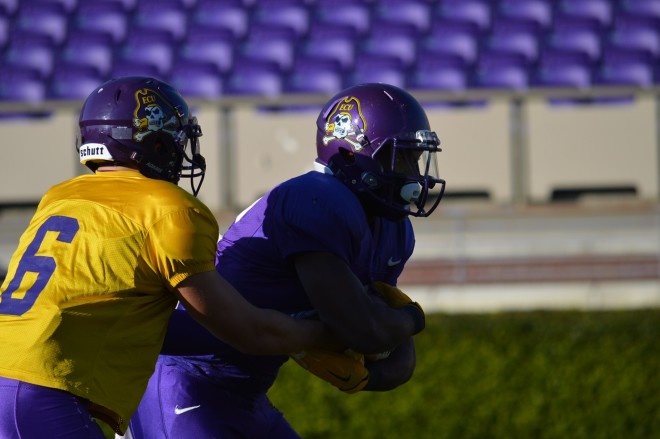 ECU went through the paces of their final full scrimmage before next Saturday's spring game.