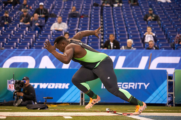 Vernon Butler running the 40-yard dash at the Combine.