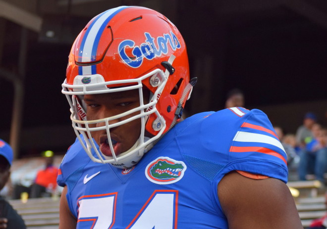 Gators sophomore right tackle Fred Johnson