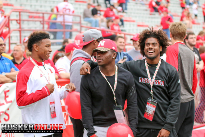 Radley-Hiles says he and his cousin, wide receiver Tyjon Lindsey (middle), plan to visit Nebraska again.