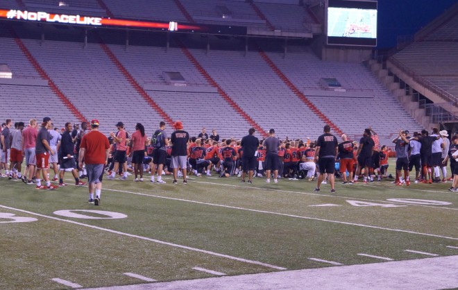 Nebraska held the first of three Friday Night Lights camps inside Memorial Stadium on Friday night.