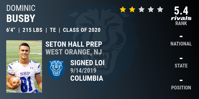 Dominic Busby 2020 Tight End Rivals Com