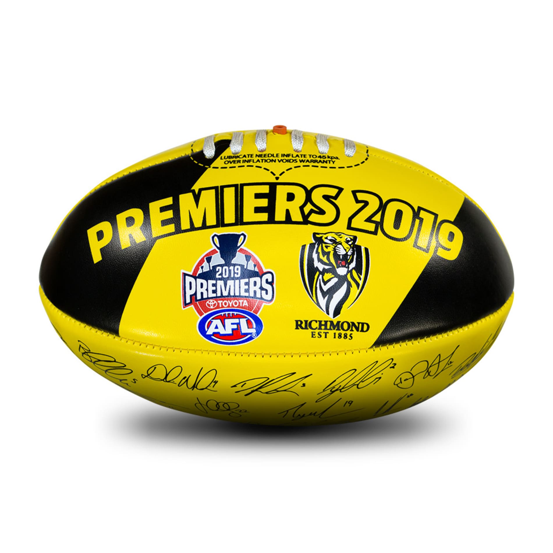 2019 Richmond Tigers Autograph Premiers Ball Size 3