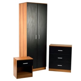 Black 3 piece shop bedroom furniture set