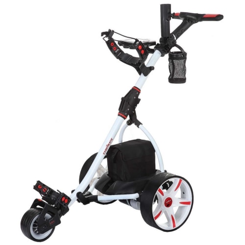 Caddymatic V2 Electric Golf Trolley / Cart With 18 Hole battery With Auto-Distance Functionality White