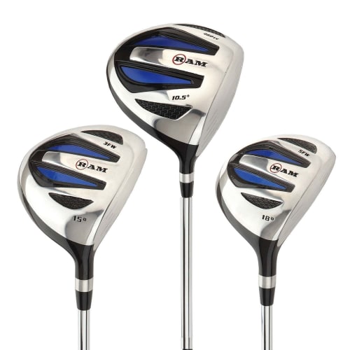 Ram Golf EZ3 Mens Wood Set inc Driver, 3 Wood and 5 Wood - Headcovers Included - Steel Shafts