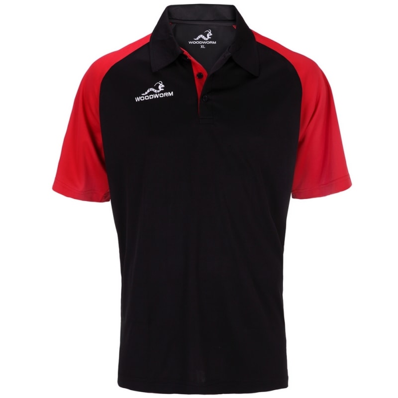 Woodworm Pro Cricket Short Sleeve Shirt Red / Black