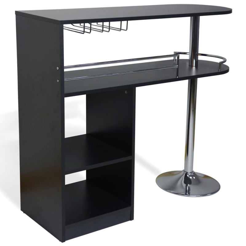 Homegear Kitchen Cocktail Bar Table Black