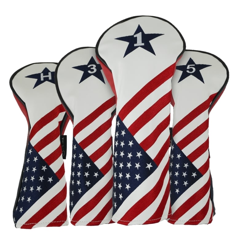 Ram Golf USA Stars and Stripes PU Leather Headcover Set #