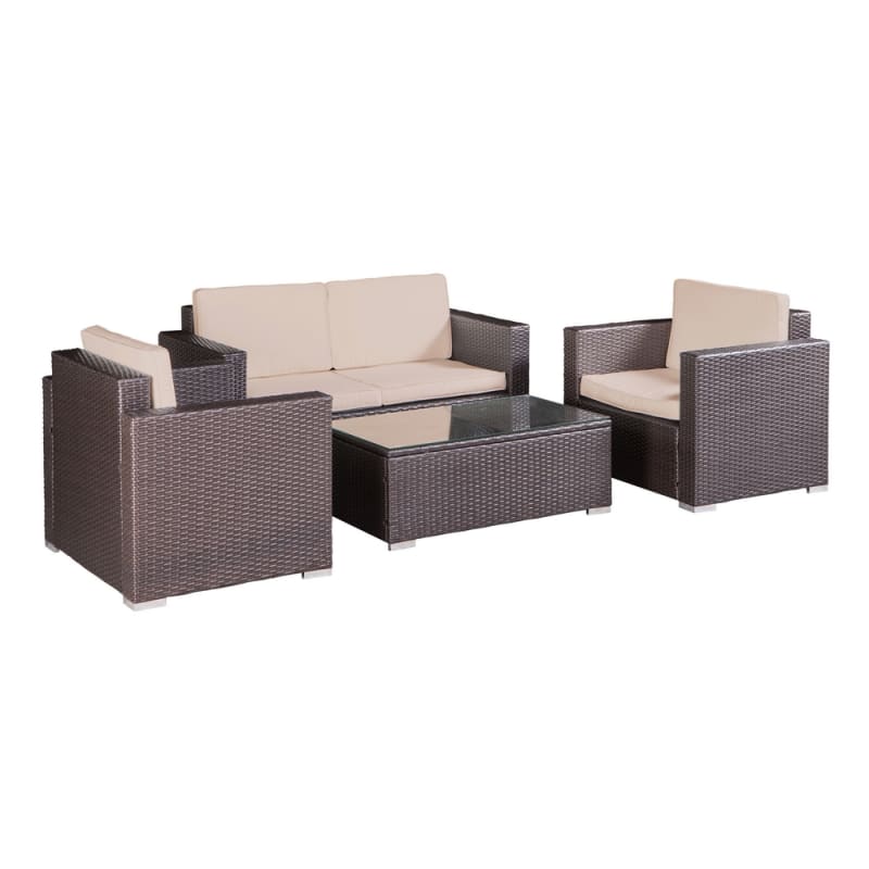 Palm Springs Outdoor 4 Piece Furniture Wicker Patio Set W Chairs
