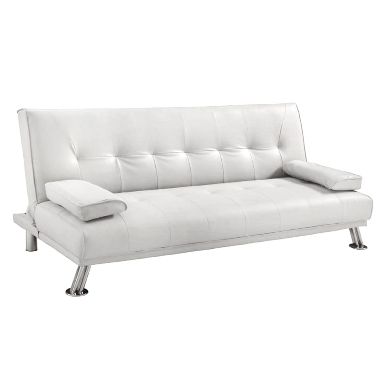 EX-DEMO Homegear Faux Leather Deluxe Sofa Bed White