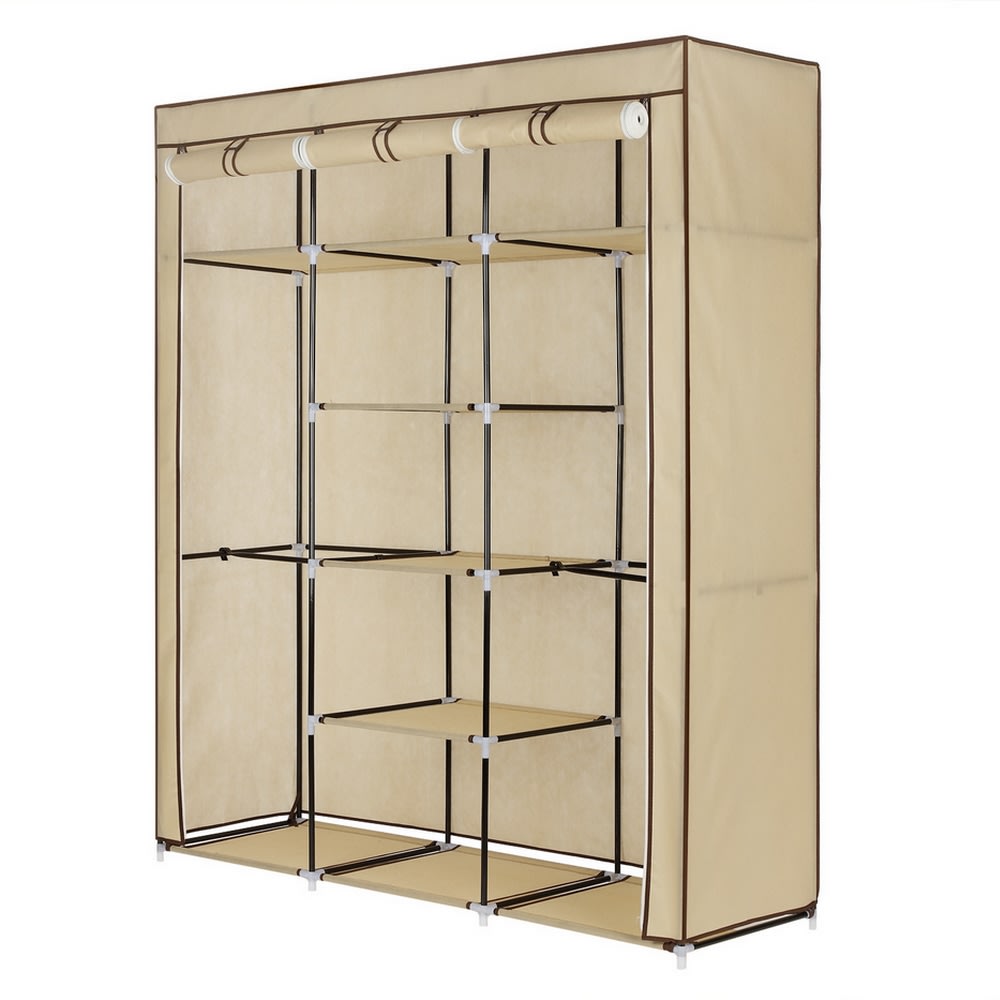 Homegear Triple Fabric Portable Wardrobe Closet Just 24 99