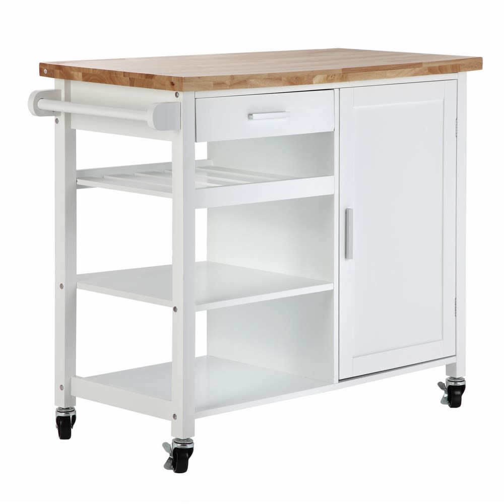 Homegear Utility Kitchen Storage Cart Island White just ...