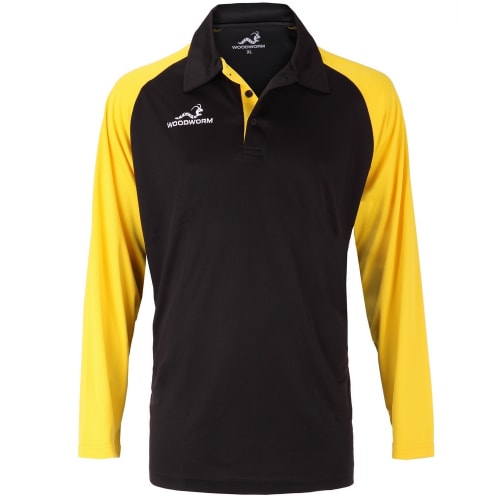 Woodworm Pro Cricket Long Sleeve Shirt Gold