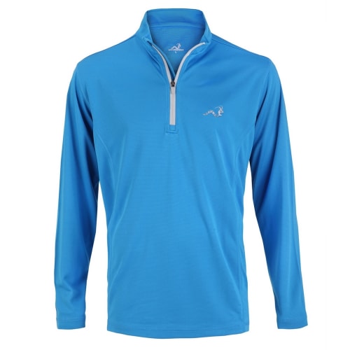 Woodworm 1/4 Zip Golf Pullover - Sky Blue/Silver