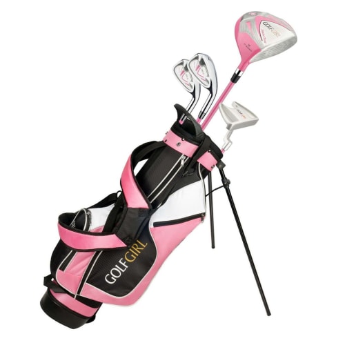 OPEN BOX Golf Girl Junior Girls Golf Set V3 with Pink Clubs and Bag, Left Hand