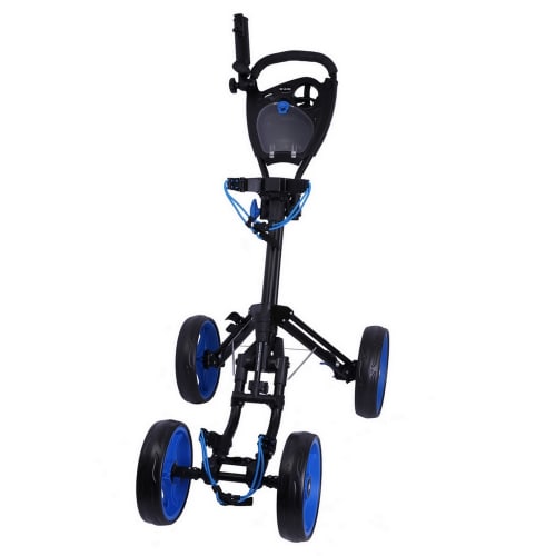 Ram Golf Deluxe FX 4 Wheel Golf Trolley - Black/Blue