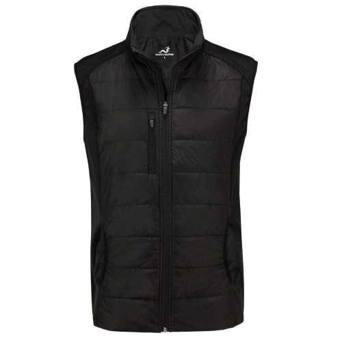 Woodworm Full Zip Padded Mens Gilet Golf Vest - Windproof - Black