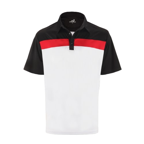 Woodworm Golf Shirts - 3 Pack - Tour Panel Polos - Mens - White