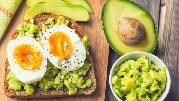 eggs, avocado, toast