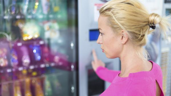 staring at vending machine