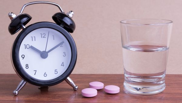 clock and medication, pills