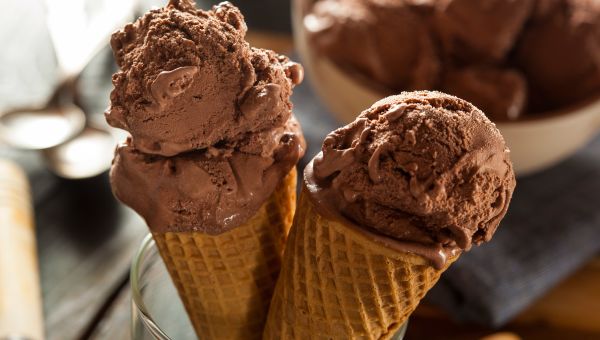 ice cream, chocolate, cone