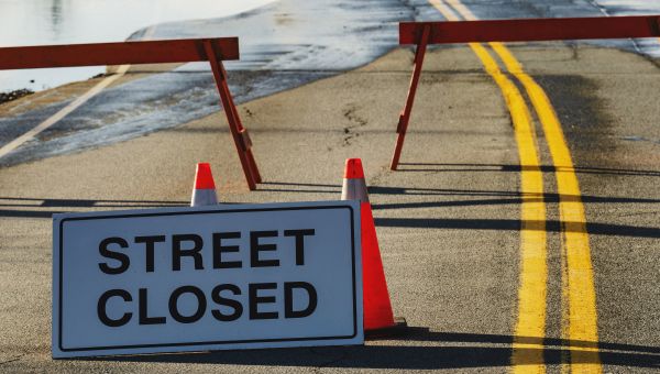 Street closed sign