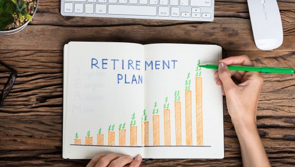 Woman creating her retirement plan