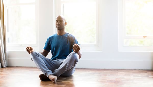 Man practicing meditation