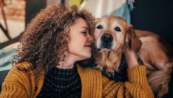 woman with dog