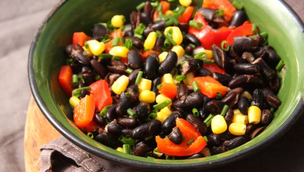 bean, corn, and bell pepper salad
