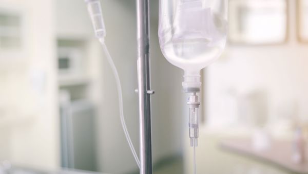 Closeup of an intravenous drip.