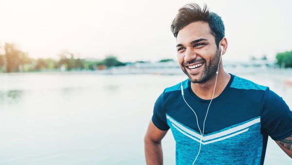 happy young man finished exercising