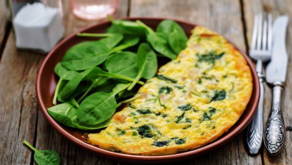 vegetarian spinach omelette