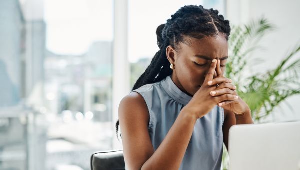 stressed woman at work