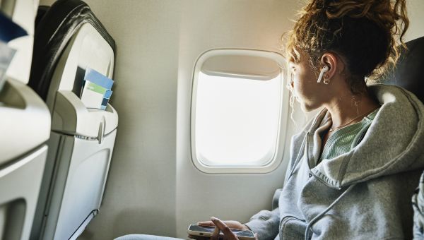 passenger sitting on an airplane