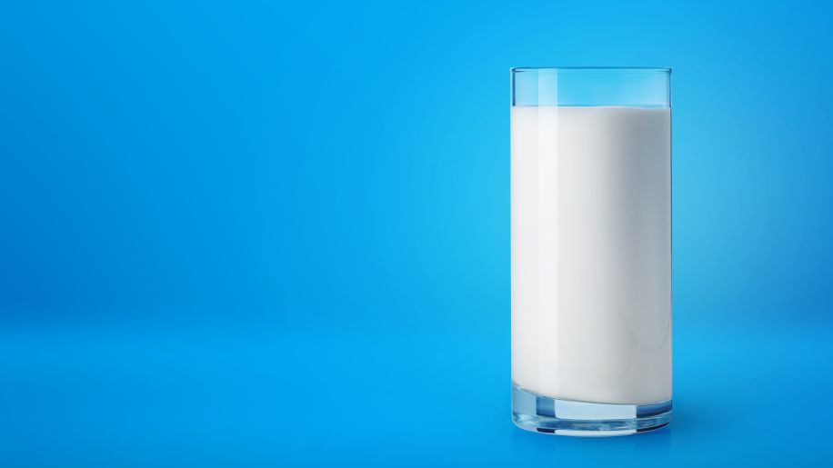 A glass of milk.