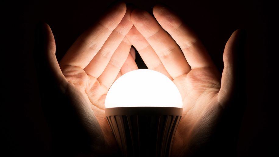 light, light bulb, hands