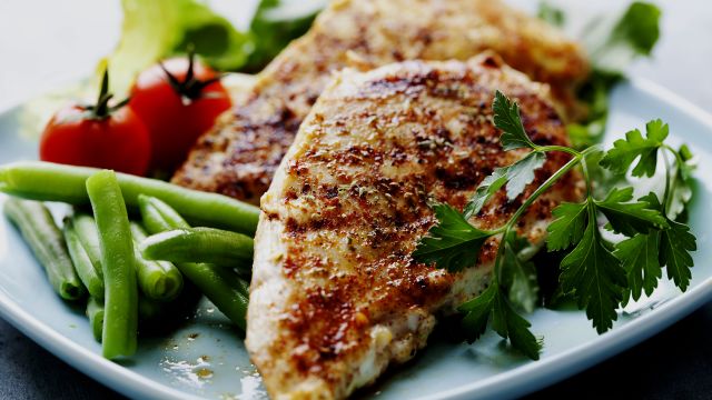 Basil chicken on a plate